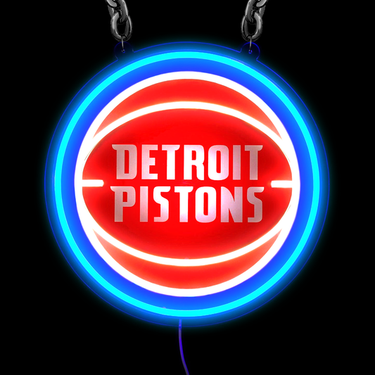 NBA Detroit Pistons Signs Neon Necklace LED Acrylic Decorative Light Room Bedroom
