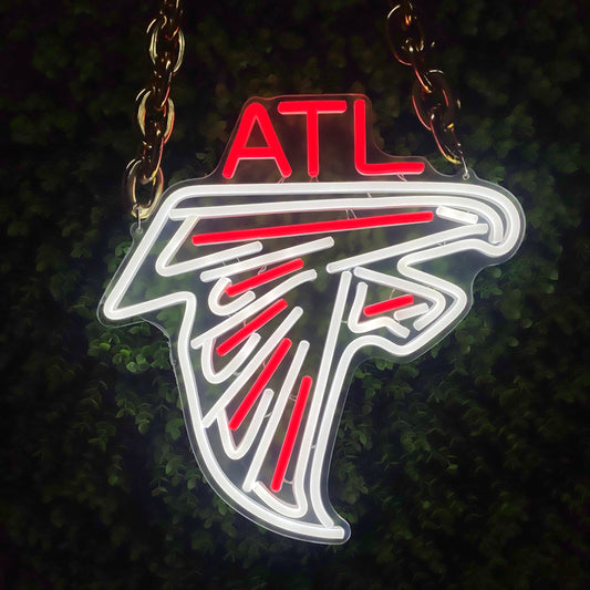 NFL LED Neon Atlanta Falcons Necklace - Gold Hip-Hop Chain for Game Day | NeonFansCrafts