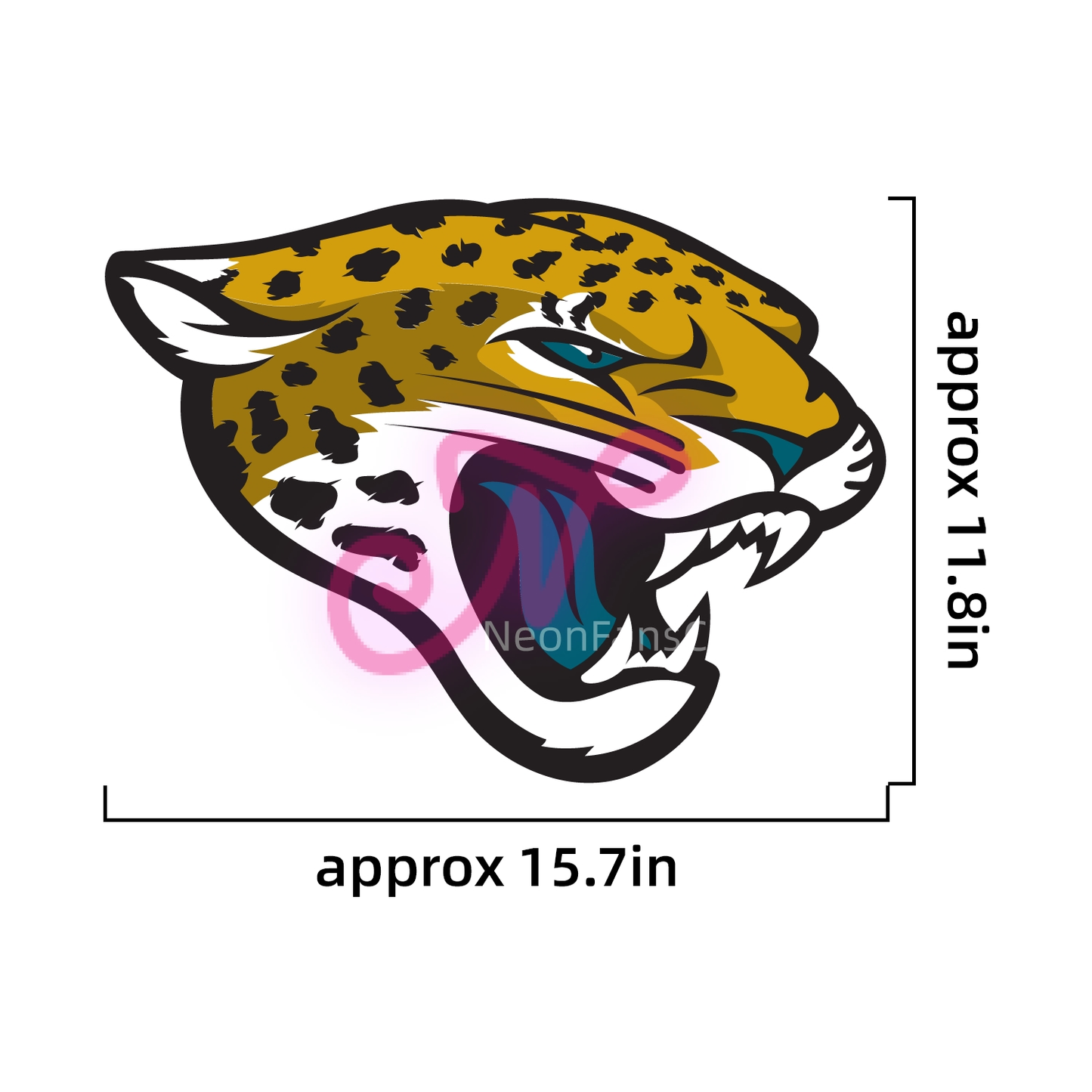 Jacksonville Jaguars Neon Necklace – Glowing NFL Logo Pendant with Chunky Chain for Jags Fan | NeonFansCrafts