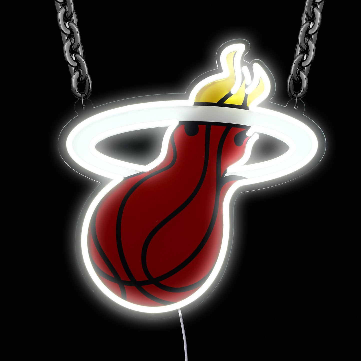 NBA Miami Heat Signs Neon Necklace LED Acrylic Decorative Light Room Bedroom