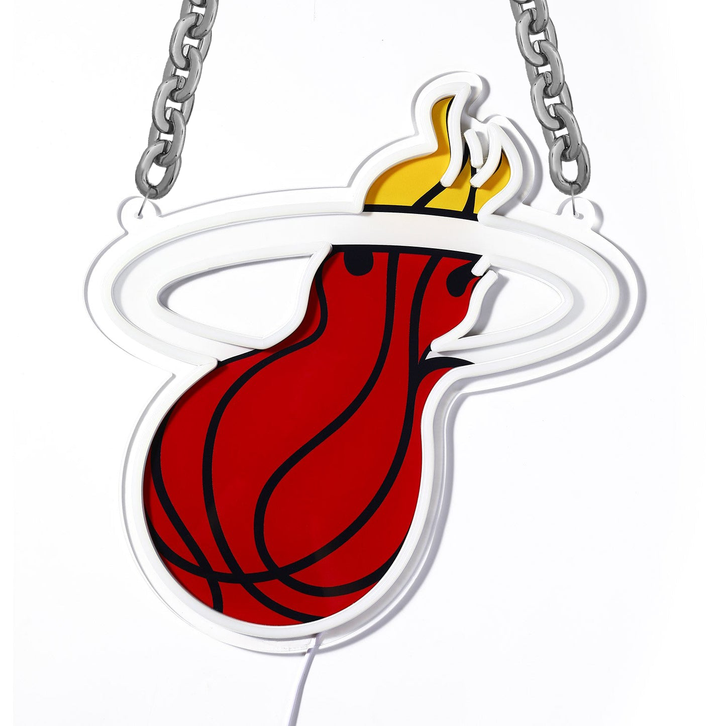 NBA Miami Heat Signs Neon Necklace LED Acrylic Decorative Light Room Bedroom