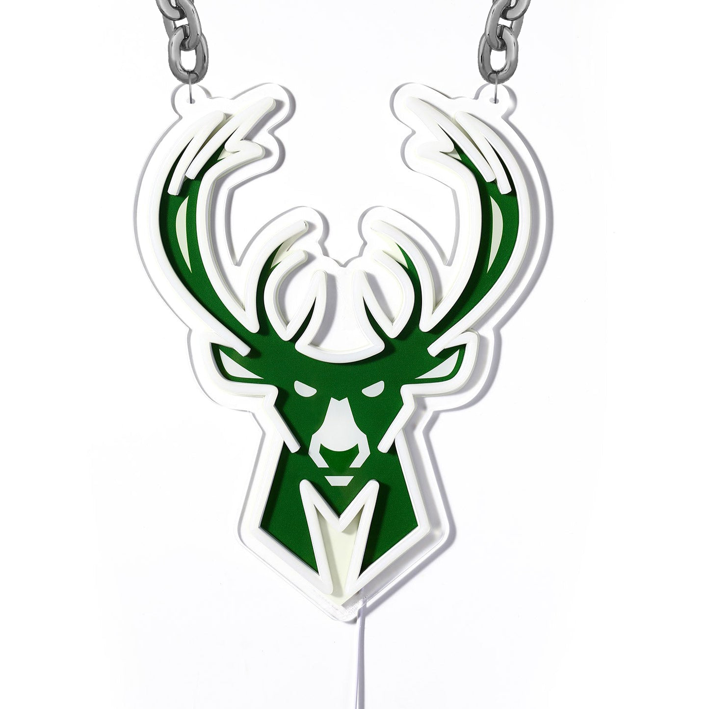 NBA Milwaukee Bucks Signs Neon Necklace LED Acrylic Decorative Light Room Bedroom