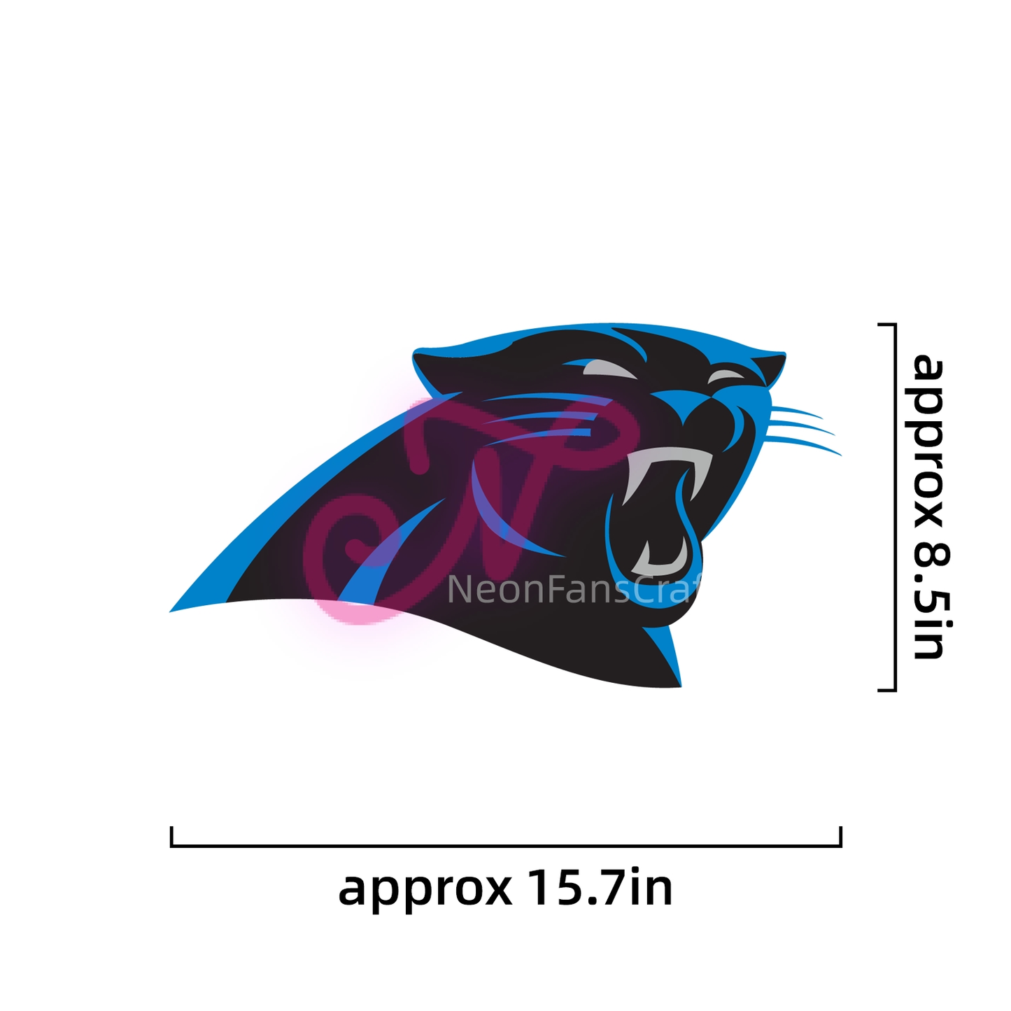 Carolina Panthers Neon Necklace – Glowing Black & Blue Team Pendant | NeonFansCrafts