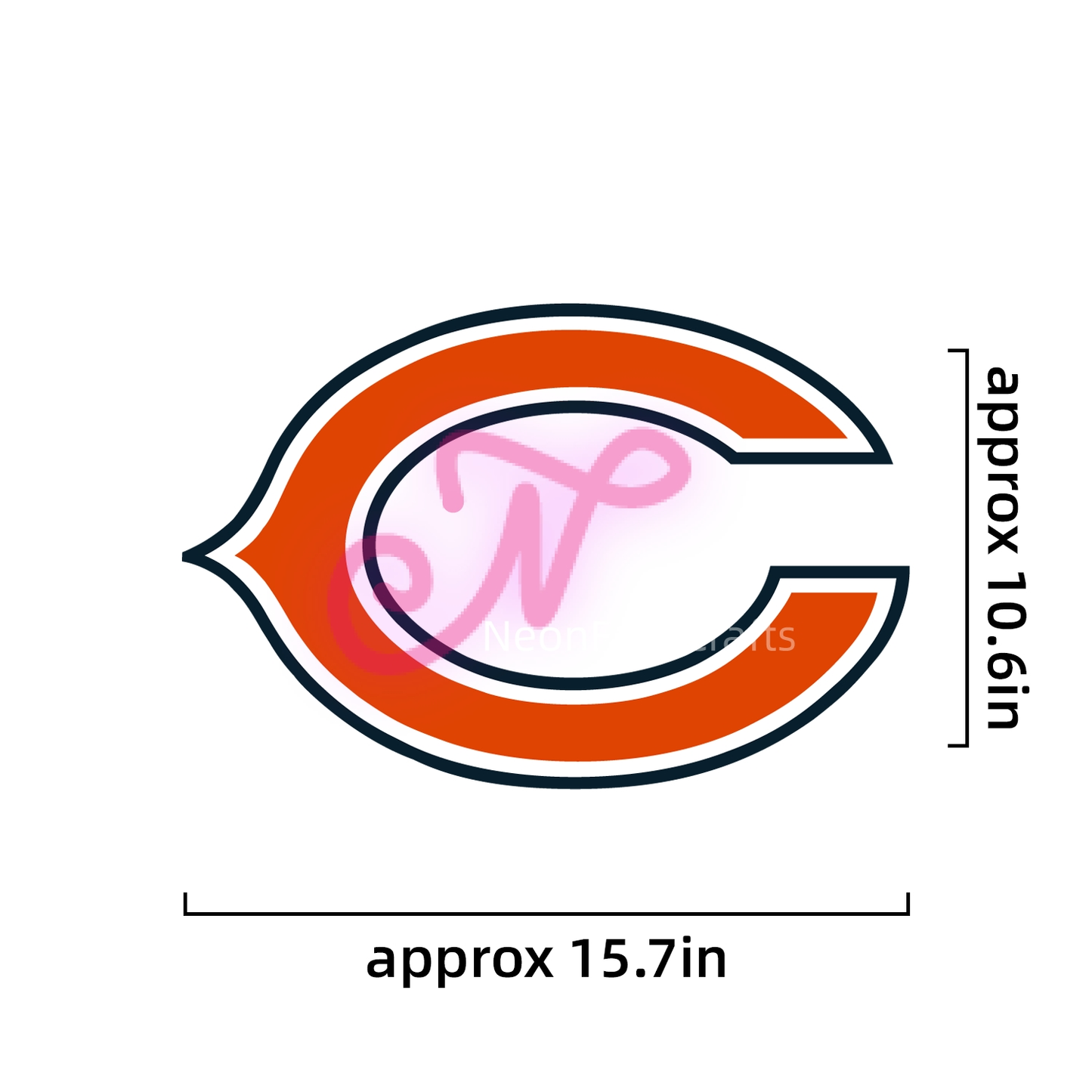 Chicago Bears NEON Necklace – Steel-Crafted Glow & Forged Chain | NeonFansCrafts