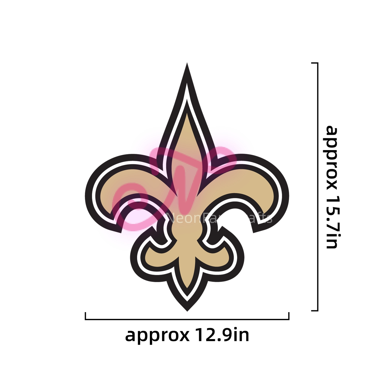 New Orleans Saints Neon Necklace – Glowing Fleur-de-Lis Pendant for True Fans | NeonFansCrafts
