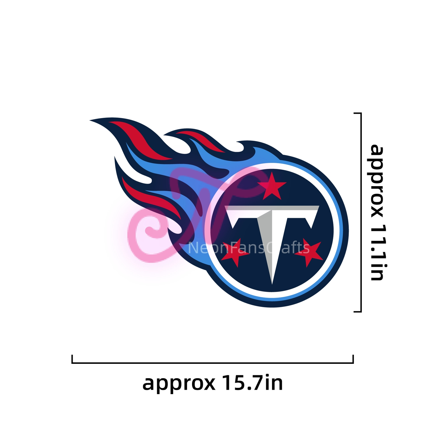 Tennessee Titans Neon Necklace – Glowing NFL Logo with Chunky Hip-Hop Chain | NeonFansCrafts