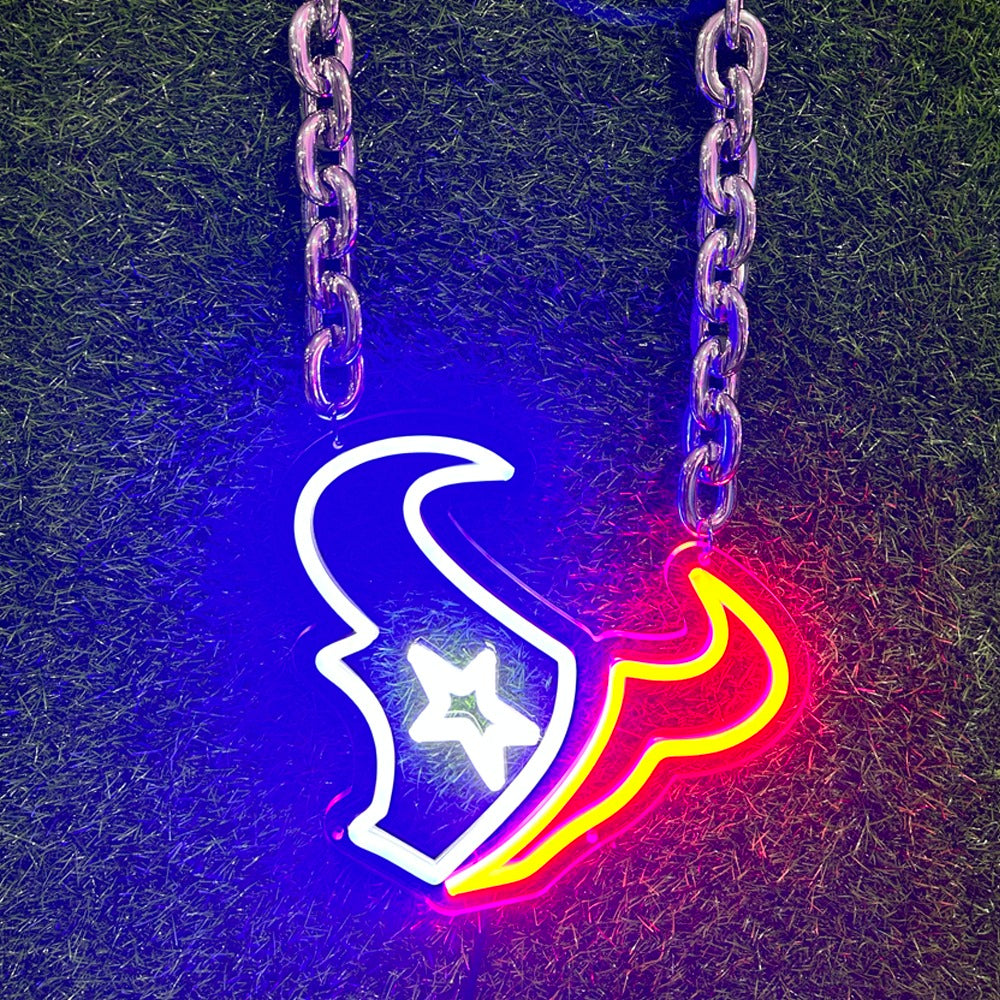 Houston Texans Neon Sign Necklace | Perfect for Tailgates & Fan Events