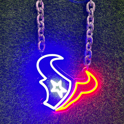 Houston Texans Neon Sign Necklace | Perfect for Tailgates & Fan Events