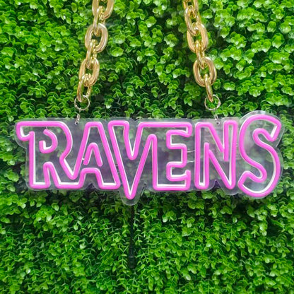 Baltimore Ravens Neon Sign Necklace | Perfect for Game Day & Decor