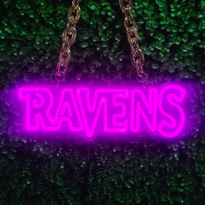 Baltimore Ravens Neon Sign Necklace | Perfect for Game Day & Decor