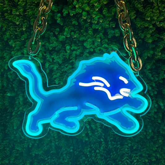 Detroit Lions LED Neon Light – Rechargeable Motor City Decor for Home & Game Day | NeonFansCrafts