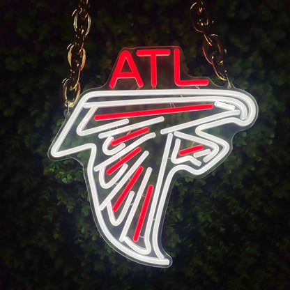 Atlanta Falcons LED Neon Sign Necklace | Game Day Ready & USB/Battery Powered