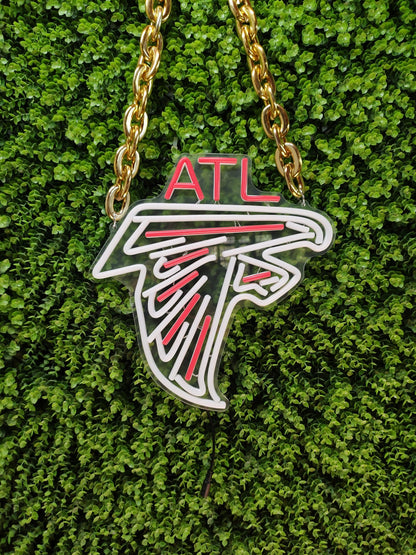 Atlanta Falcons LED Neon Sign Necklace | Game Day Ready & USB/Battery Powered