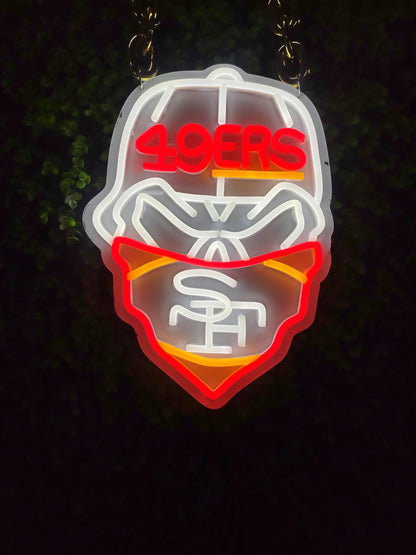 San Francisco 49ers Neon Sign Necklace | Show Off Your Team Spirit