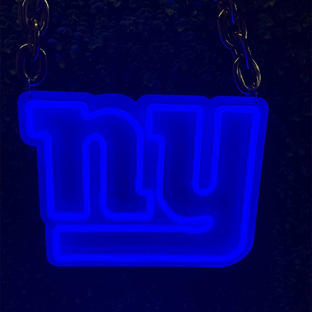 New York Giants LED Neon Sign Necklace | Game Day Ready & USB/Battery Powered