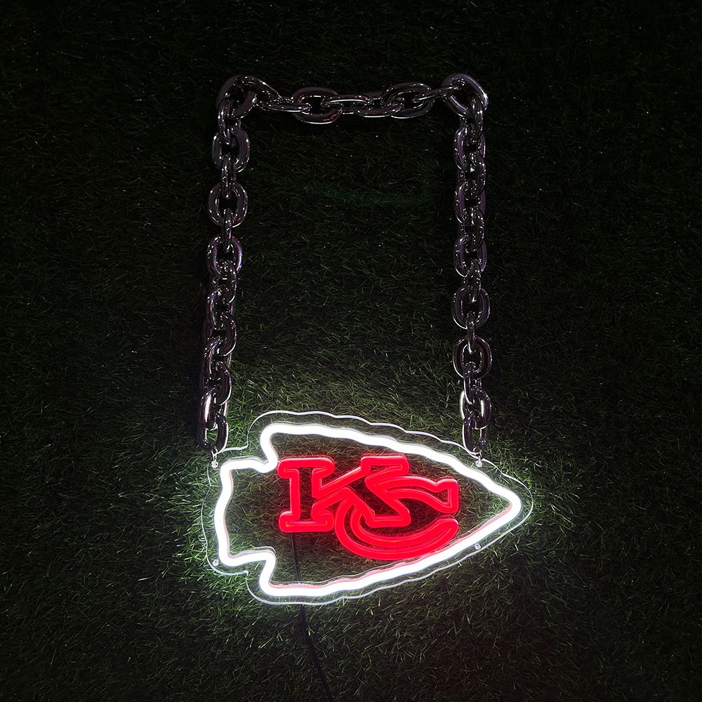 Kansas City Chiefs Portable Neon Sign | Game Day Necklace & Home Decor