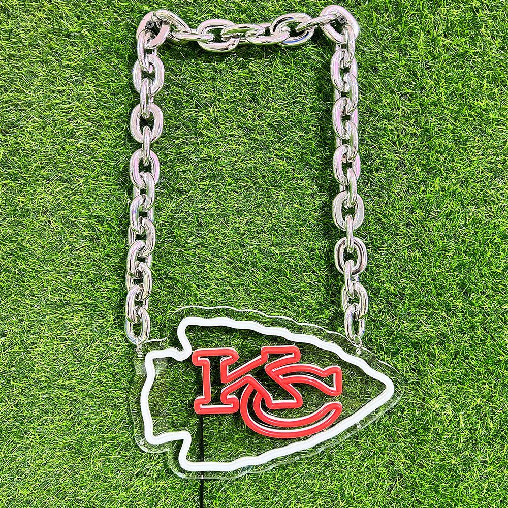 Kansas City Chiefs Portable Neon Sign | Game Day Necklace & Home Decor