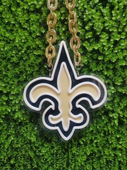 New Orleans Saints Neon Sign Necklace | Show Off Your Team Spirit