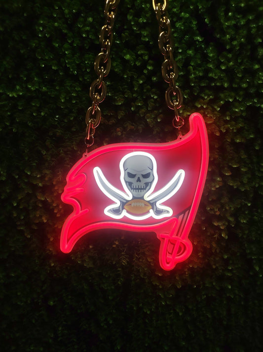 Tampa Bay Buccaneers Neon Sign Necklace | Show Off Your Team Spirit