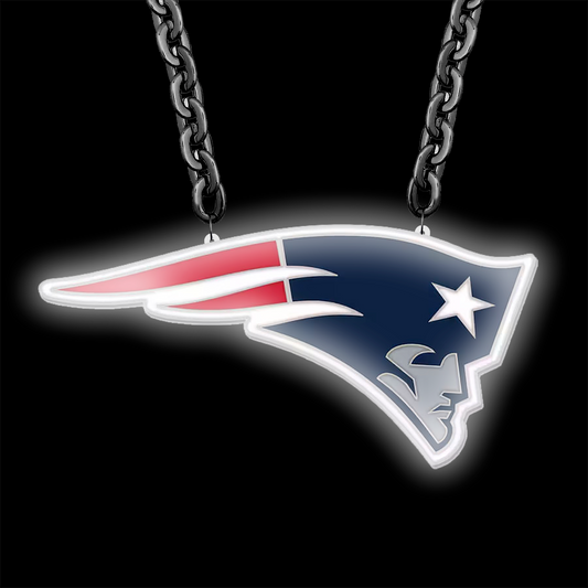 New England Patriots Neon Necklace – Glowing NFL Logo with Chunky Hip-Hop Chain | NeonFansCrafts