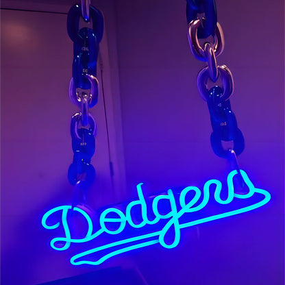 Baseball Los Angeles Dodgers LA Neon Necklace SF Giant New York Yankees Texas Rangers Garage or Man Cave Decor Gifts for Men With Dodge Baseball Team Logo Blue Neon for Party,Bar,Dorm,Office Wall Art and Game Room Deco Boyfriend gifts