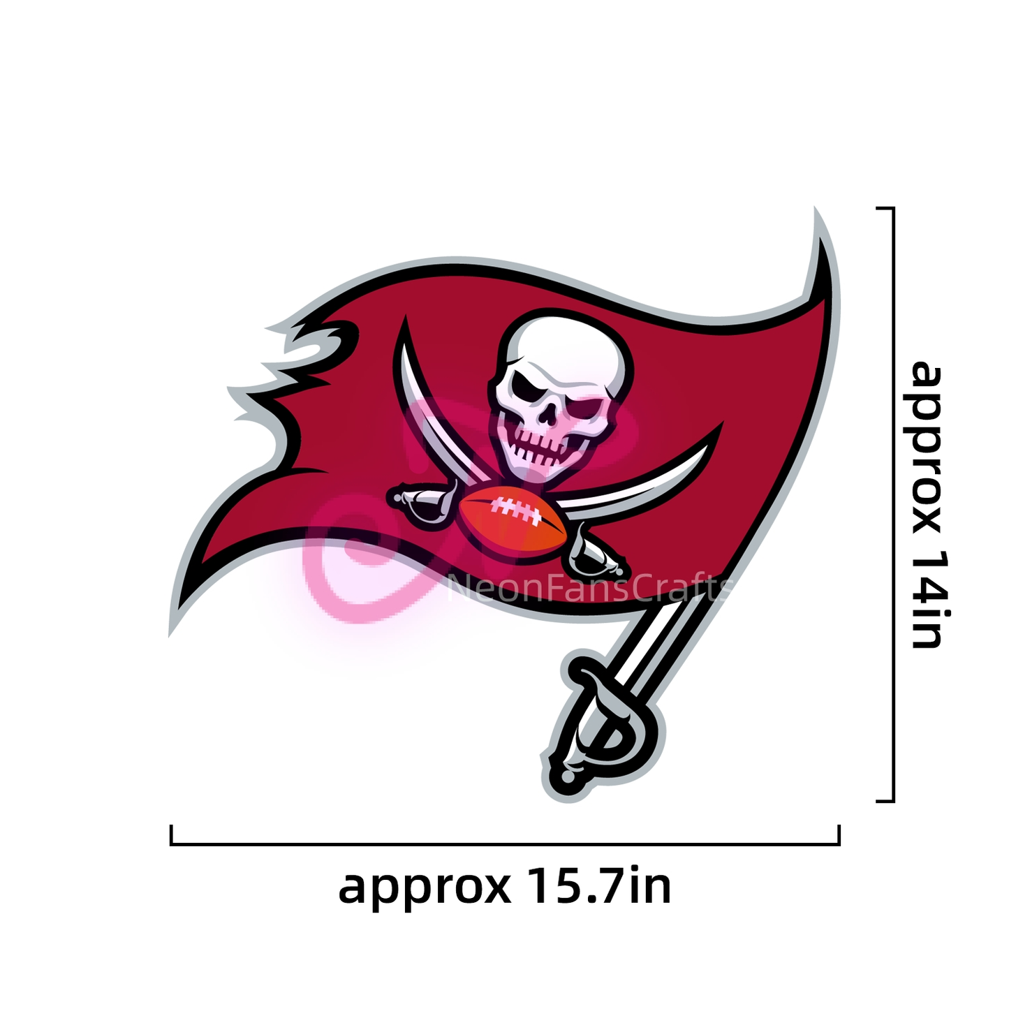 Tampa Bay Buccaneers Neon Sign Necklace - Show Off Your Team Spirit | NeonFansCrafts