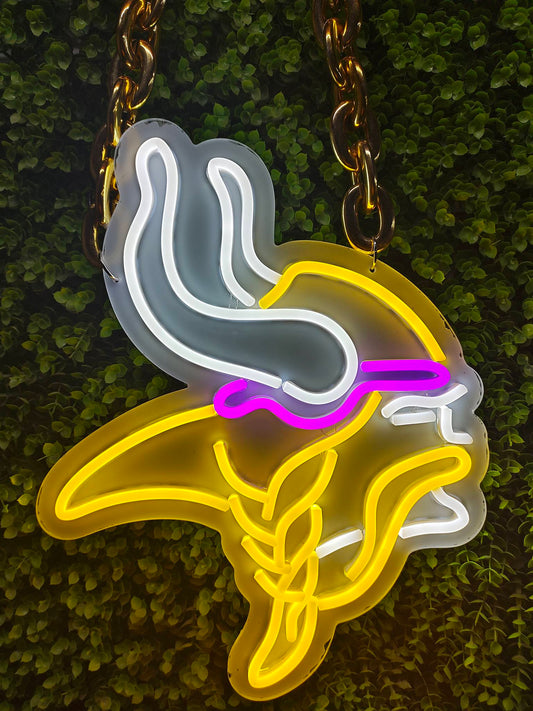 Minnesota Vikings LED Neon Sign Necklace | Perfect for Tailgates & Parties